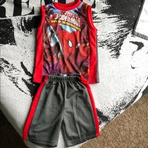 Marvel spider-man mesh jersey & shorts. 4T